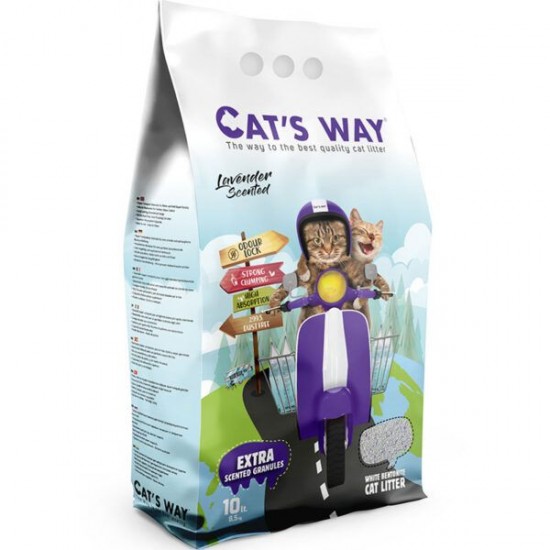 Nisip pentru litiera BENTONITA, CATS WAY, Lavanda, 10L, 8.5KG Nisip pentru litiera BENTONITA, CAT'S WAY, Lavanda, 10L, 8.5KG