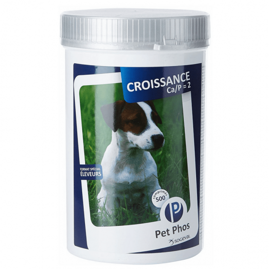 Supliment vitamino-mineral pentru caini, PET PHOS CROISSANCE Ca/P = 2 , CEVA, 500 tablete supliment vitamino-mineral pentru caini, PET PHOS CROISSANCE Ca/P = 2 , CEVA, 500 tablete