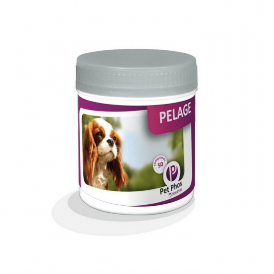 Supliment vitamino-mineral pentru caini, protectia pielii ai calitatea blănii, PET PHOS CANINE PELAGE, CEVA, 50 tablete supliment vitamino-mineral pentru caini, PET PHOS CROISSANCE Ca/P = 2 , CEVA, 500 tablete