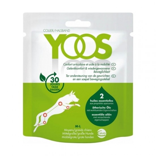 Zgardă cu uleiuri esențiale pentru câinii cu disconfort articular sau probleme de mobilitate, YOOS COLLAR, L