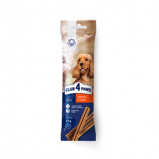 BATONAȘE DE MESTECAT PENTRU CÂINI ADULȚI CLUB 4 PAWS PREMIUM DENTAL STICKS, 77g BATONAȘE DE MESTECAT PENTRU CÂINI ADULȚI CLUB 4 PAWS PREMIUM DENTAL STICKS, 77g