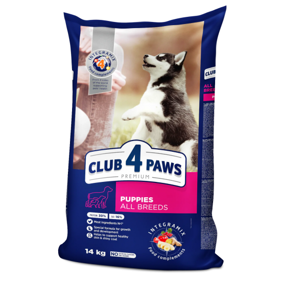 Hrană uscată pentru caței, toate rasele, CLUB 4 PAWS DRY FOOD, CU CONȚINUT RIDICAT DE PUI, 14 kg Hrană uscată pentru caței, toate rasele, CLUB 4 PAWS DRY FOOD, CU CONȚINUT RIDICAT DE PUI, 14 kg