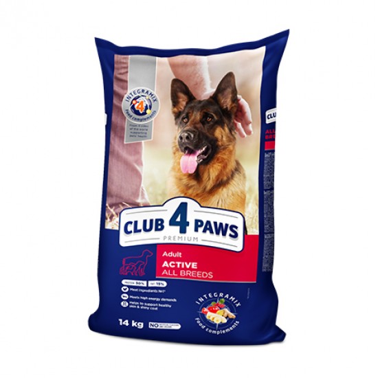 Hrană uscată pentru câini adulți activi, Club 4 Paws PREMIUM, găină, 14 kg Hrană uscată pentru câini adulți activi, Club 4 Paws PREMIUM, găină, 14 kg