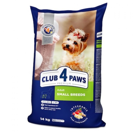 Hrană uscată pentru câini adulți, talie mica, Club 4 Paws PREMIUM, pui, 14 kg Hrană uscată pentru câini adulți, talie mica, Club 4 Paws PREMIUM, pui, 14 kg