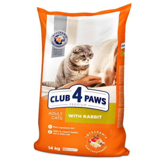 Hrana uscata pentru pisici adulte CLUB 4 PAWS PREMIUM, iepure, 14 kg