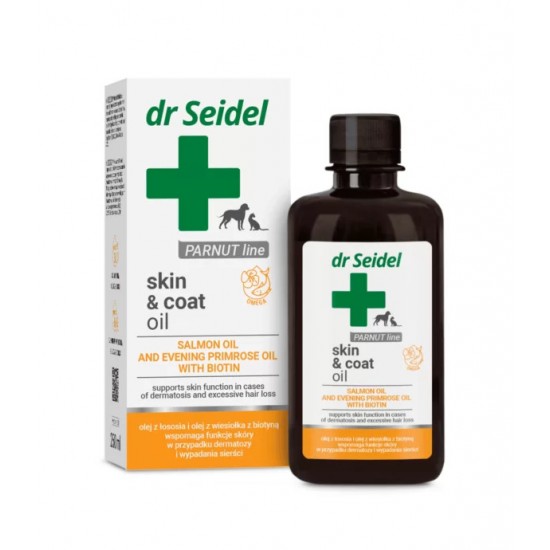 Ulei pentrufuncțiile pielii în cazurile de dermatoză și cădere a părului, Skin & coat oil, Dr. Seidel, 250 ml
