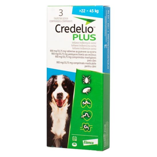 CREDELIO PLUS 900/33.75mg 22 - 45kg 3tbl. CREDELIO PLUS 900/33.75mg 22 - 45kg 3tbl.