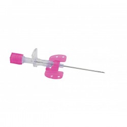Cateter intravenos FEP veterinar cu aripi mobile flexibile, ANIVEN® Genia, roz, 20G-1.1 X 33 MM