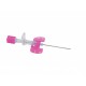Cateter intravenos FEP veterinar cu aripi mobile flexibile, ANIVEN® Genia, roz, 20G-1.1 X 33 MM