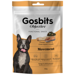 Gustari functionale cu colagen pentru caini, articulatii&tendoane, Gosbits Dog Objective Movement 150g