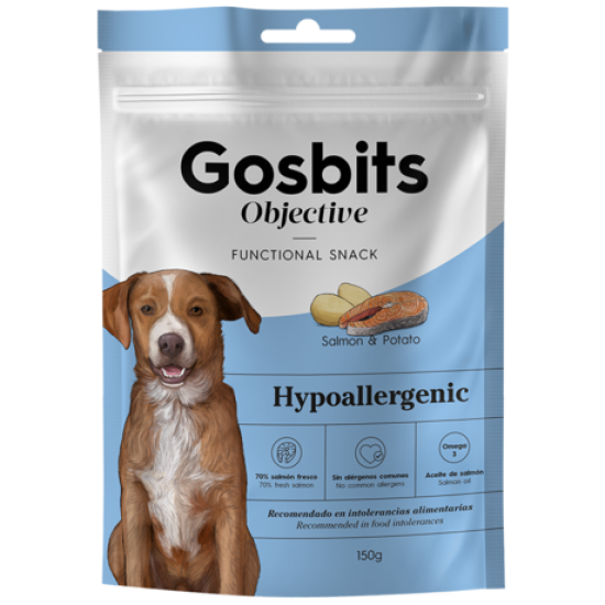 Gustari functionale pentru caini, imbunatateste sistemul iunitar,  Gosbits Dog Objective Hypoallergenic, 150g