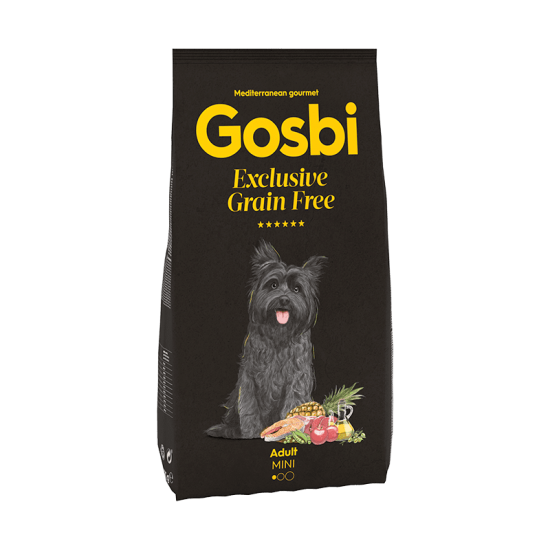 Hrană completă, fără cereale, câini adulți, talie mica, Gosbi Exclusive, somon, 2kg