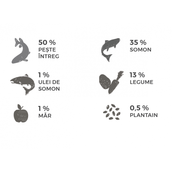 Hrana umeda pentru caini, Natsbi Steamed Fish, peste alb si somon la abur, 200g