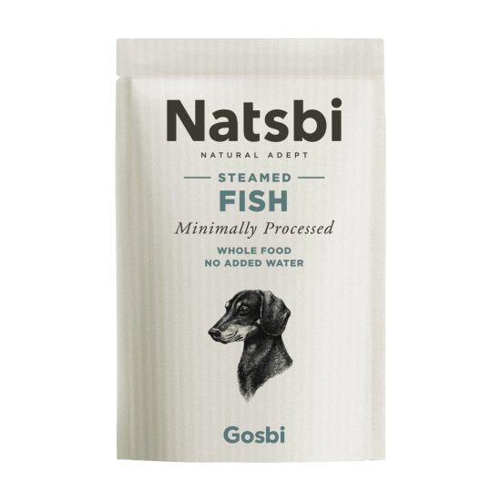 Hrana umeda pentru caini, Natsbi Steamed Fish, peste alb si somon la abur, 200g