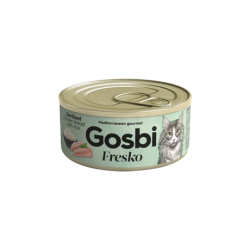 Hrana umeda pentru pisici sterilizate, Gosbi Fresko, piept de pui cu orez, 70g