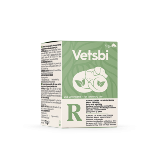 Nutraceutic complet pentru caini si pisici cu insuficienta renala cronica, VETSBI R, pulbere, 70g Nutraceutic complet pentru caini si pisici cu insuficienta renala cronica, VETSBI R, pulbere, 70g