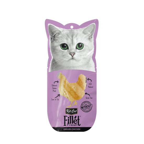 Recompense lichde pentru pisici Kit Cat Fillet Fresh, pui la gril, 30g