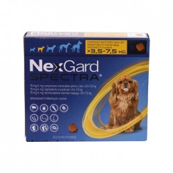 Comprimate masticabile pentru caini, NEXGARD SPECTRA S 19 MG/4 MG, 3.5-7.5KG