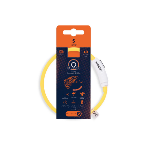 10855499 FLASH LED rechargeable collar S Orange