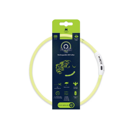 10855599 FLASH LED rechargeable collar M Green