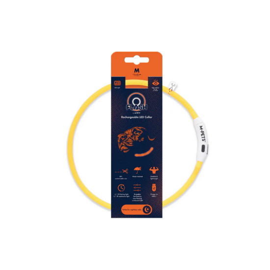 10855699 FLASH LED rechargeable collar M Orange 10855699 FLASH LED rechargeable collar M Orange