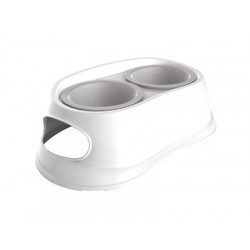 Castron dublu din plastic, pentru caini, M-PETS, 2 x 1100 ml Castron dublu din plastic, pentru caini, M-PETS, 2 x 1100 ml