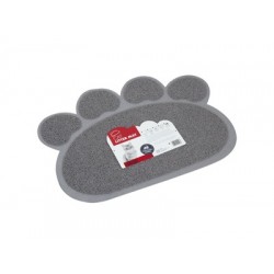 Covoras pentru litiera pentru pisici, forma labuta, M-PETS, gri, 60x45 cm