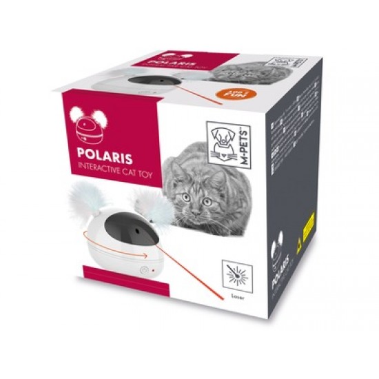 Jucarie interactiva pentru pisici, POLARIS M-PETS, alb