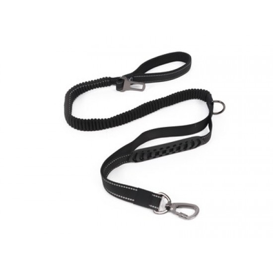 Lesa multifunctionala pentru caini, negru, FLEX PRO M-PETS, 2,5 cm x 120 cm - 170 cm Lesa multifunctionala pentru caini, negru, FLEX PRO M-PETS, 2,5 cm x 120 cm - 170 cm