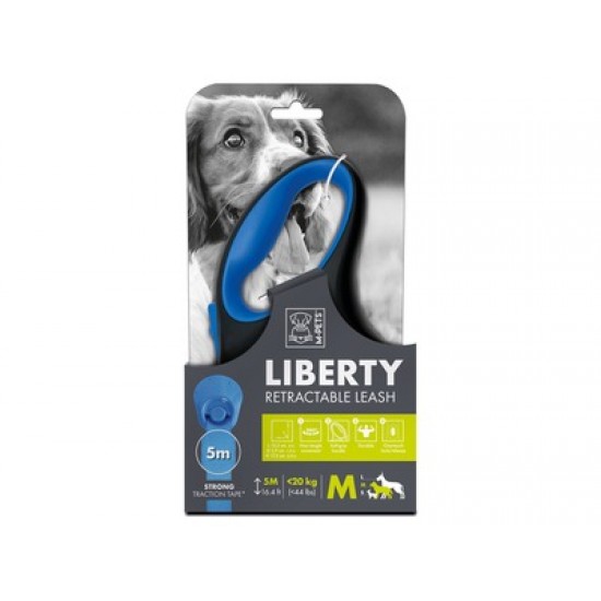 Lesa retractabila pentru caini, LIBERTY M-PETS, albastra M LIBERTY- Lesa retractabila pentru caini, albastra- M 10824199