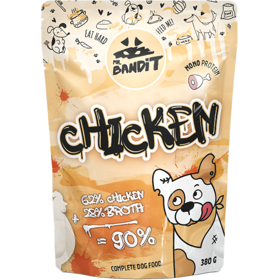 Hrană umedă pentru câini Mr. Bandit MonoProtein, pui in sos,380g