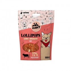 Recompense pentru caini, Mr Bandit LOLLIPOPS, vita si rata, 500g