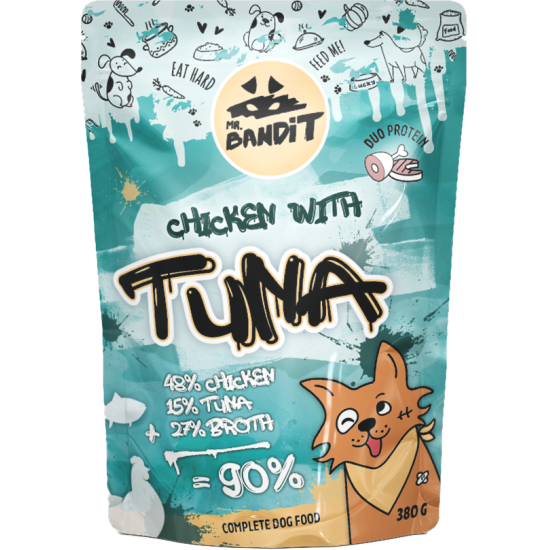 Hrană umedă pentru câini Mr. Bandit DuoProtein, pui și ton,380g