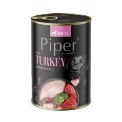 Hrana umeda pentru caini PIPER DOG, curcan si brocolli, 400g