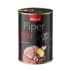 Hrana umeda pentru caini PIPER DOG, ficat de vita si cartof, 400g