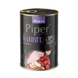 Hrana umeda pentru caini PIPER DOG, iepure si mar, 400g