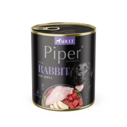Hrana umeda pentru caini PIPER DOG, iepure si mar, 800g