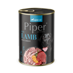 Hrana umeda pentru caini PIPER DOG, miel si morcov 400g