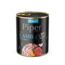 Hrana umeda pentru caini PIPER DOG, miel si morcov, 800g