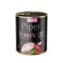 Hrana umeda pentru caini PIPER DOG, urcan si brocolli, 800g