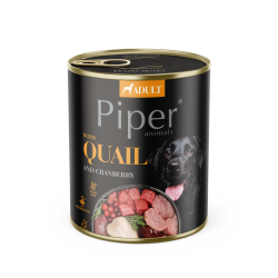 Hrana umeda pentru caini PIPER DOG, prepelita si merisoare, 800g