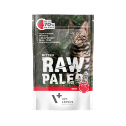 Hrana umeda pentru pisici, RAW PALEO KITTEN, carne de vita,100 g