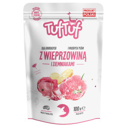 TUF TUF DOG- Hrana umeda cu PORC si CARTOFI- plic 300g