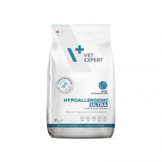 Hrana uscata, dieta veterinara, pentru caini adulti, HYPOALLERGENIC ULTRA, Vet Expert, 2 kg Hrana uscata, dieta veterinara, pentru caini adulti, HYPOALLERGENIC ULTRA, Vet Expert, 2 kg