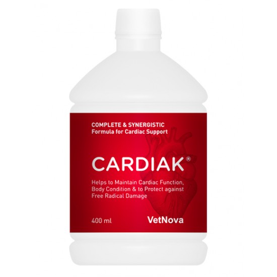 Supliment alimentar pentru sprijinul functiei cardiace la caini si pisici, CARDIAK® VetNova, 400 ml Supliment alimentar pentru sprijinul functiei cardiace la caini si pisici, CARDIAK® vetNova, 400 ml