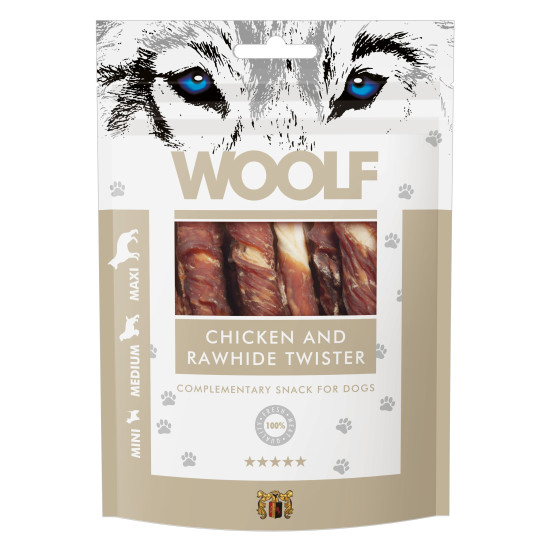WOOLF DOG SNACKS Chicken and Rawhide Twister 100g WOOLF DOG SNACKS Chicken and Rawhide Twister 100g
