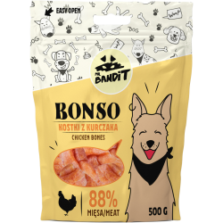 Recompense pentru caini Mr. Bandit BONSO, oase de pui, 500g Recompense pentru caini Mr. Bandit BONSO, oase de pui, 500g