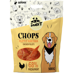 Recompense pentru caini Mr. Bandit CHOPS, pui, 500g Recompense pentru caini Mr. Bandit CHOPS, pui, 500g