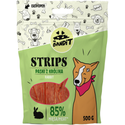 Recompense pentru caini Mr. Bandit STRIPS, iepure, 500g Recompense pentru caini Mr. Bandit STRIPS, iepure, 500g