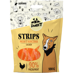 Recompense pentru caini Mr. Bandit STRIPS, pui, 500g Recompense pentru caini Mr. Bandit STRIPS, pui, 500g